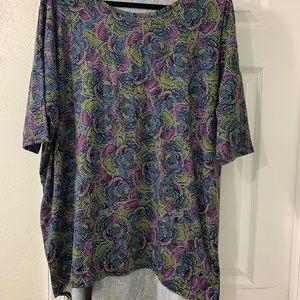 Lularoe Irma Top XL Floral Crosshatch Print